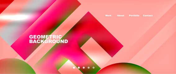 Various colorful geometric shapes abstract web template with gradients and light blur effects. Vector Illustration For Wallpaper, Banner, Background, Card, Book Illustration, landing page