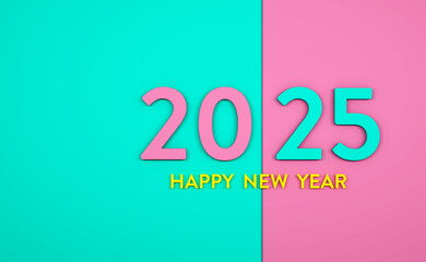 New Year 2025 Creative Design Concept - 3D Rendered Image	