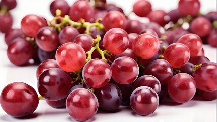 AI-generated image of red grapes on a white background