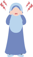 Cute little girl angry expression gesture