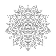 Natural Mandala Coloring Book Page for kdp Book Interior