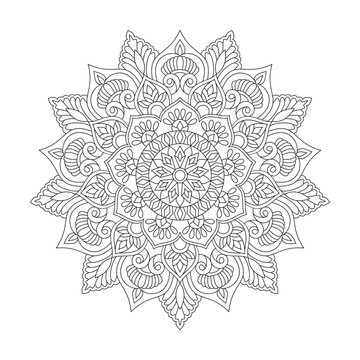 Natural Mandala Coloring Book Page for kdp Book Interior