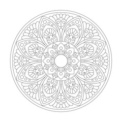 Graceful Gestures Mandala Coloring Book Page for kdp Book Interior