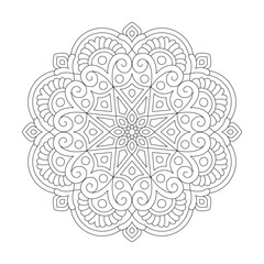 Elegant Simple Mandala Coloring book page for kdp book interior
