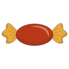Delicious Sweet Candy with Cute Cartoon Style. Vector Illustration.