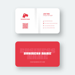 Name card design template with two side and simple illustration