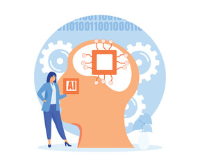 Artificial Intelligence concept. AI being used for positive social impact, emphasizing the ethical use of AI technology. flat vector modern illustration 