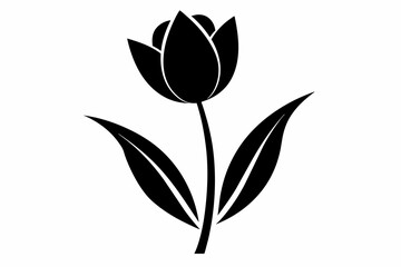 tulip flower silhouette on white background, sunflower Vector illustration, silhouette, bird, icon, svg, characters, Holiday t shirt, Hand drawn trendy Vector illustration, Rose flower