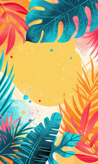 Tropical Colorful Summer beach vibes background layout banner design