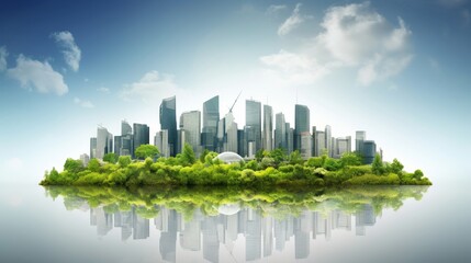 Fototapeta premium Green business solutions in urban development