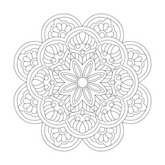 Blossom Bonanza Mandala Coloring Book Page for kdp Book Interior