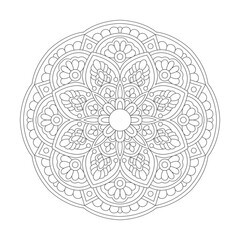 Floral Fantasy Mandala Coloring Book Page for kdp Book Interior