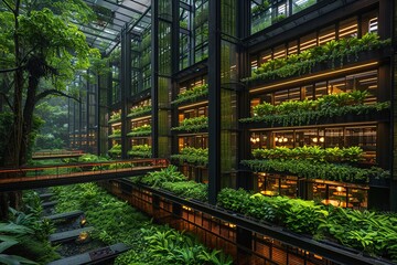 Fototapeta premium Biophilic Haven: Indoor Gardens, Natural Light, and Well-being Design