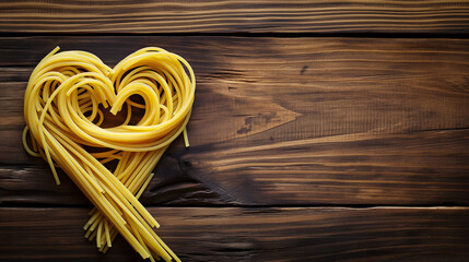 Internationaler Tag der Makaroni Nudel Spaghetti, Welttag Liebe zu Nudeln Herz aus Nudeln geformt Generative AI