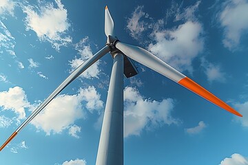 Majestic Wind Turbine Generator with Intricate Mechanical Components and Motion Blur - obrazy, fototapety, plakaty
