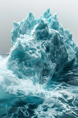 Dramatic Melting Glaciers Threatening Downstream Environments in Striking Abstract Aqua Hues
