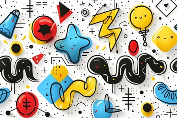 Fluid Shapes Abstract Clipart: Contemporary Vibrant Colored Compositions
