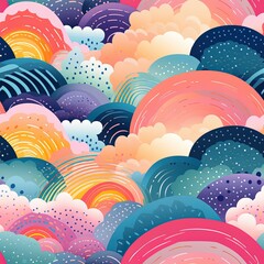 seamless pattern with clouds