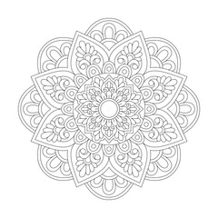 Spirited Symmetry Mandala Coloring Book Page for kdp Book Interior