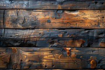  A closeup of burnt wood planks, showcasing the intricate patterns and textures created by fire. Created with Ai