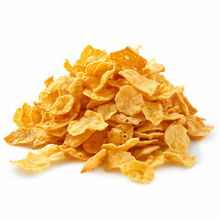 arafly dried corn flakes on a white background