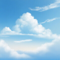 Fototapeta premium Realistic blue sky with clouds background