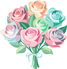 rose bouquet flower vector illustration