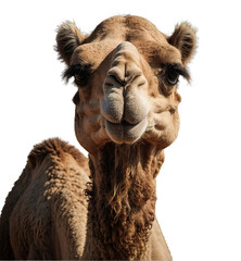 : portrait of a camel  CUT OUT AND  WHITE BACKGROUND PNG