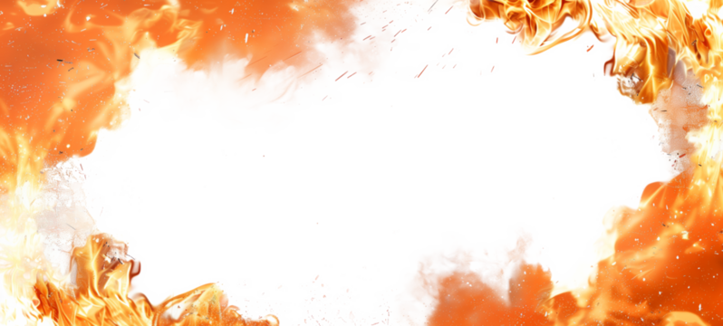 炎素材、フレーム、背景透過
