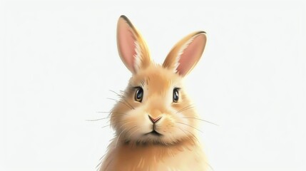 Create a watercolor painting of a cute bunny rabbit with big ears