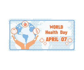World Health Day is a global health awareness day celebrated every year on 7th April. flat vector modern illustration