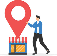 Company establishment, entrepreneurship start new business, create corporate pin in search engine map concept, 

