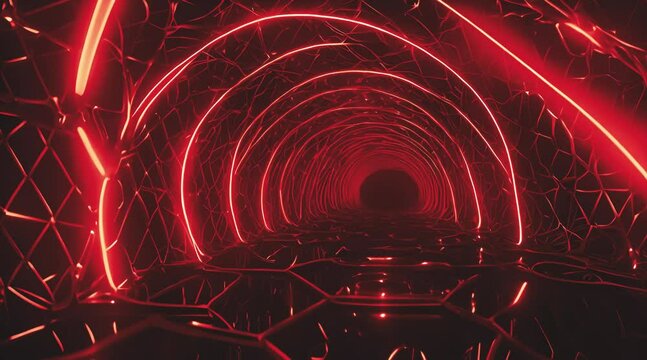Interconnected Glowing Tunnel Architect