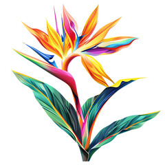 vibrant colors of a bird of paradise flower