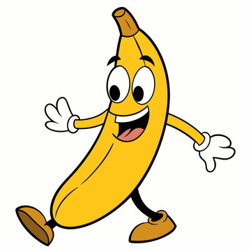 recommend clip art: banana cartoon Vector illustration on white background, silhouette silhouette, Food, icon, svg, characters, Holiday t shirt, Hand drawn trendy Vector illustration, fruit Vector