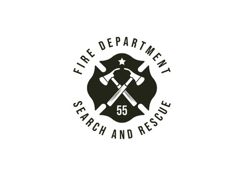 Fire department logos, modern and vintage style logo