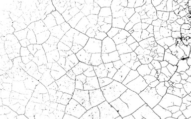 Black and white vintage of cracked concrete scribble effect, old wall background crack vector, grunge texture, Fractured texture ground