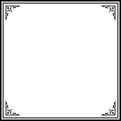 アンティーク/ビンテージ/正方形/フレーム/枠/ブラック/イラスト/素材