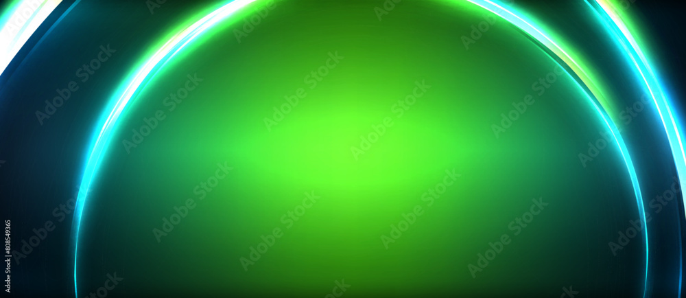 Aufkleber a glowing circle surrounded by electric blue background with neon lights, creating a symmetrical vis