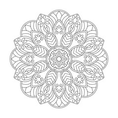 Ornamental Kids Mandala Coloring Book Page for kdp Book Interior