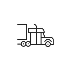 Delivery truck icon. Simplified representation of a commercial transport vehicle, ideal for logistics, shipping, and delivery services. Perfect for logistics interface design. Vector illustration