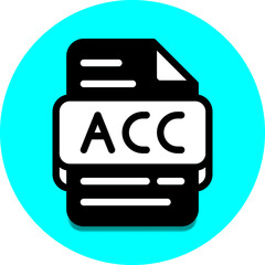 acc file type database icon. document files and format extension symbol icons. with a solid style and a light blue background