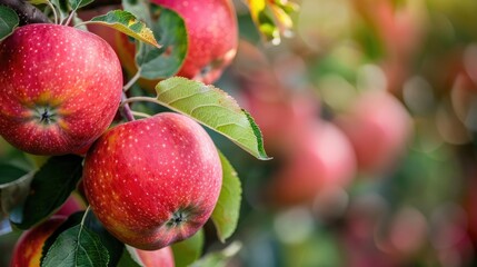 Ripe and Ready to Harvest: Big Red Braeburn Apples on Fruit Orchard Tree - Agriculture and Farming