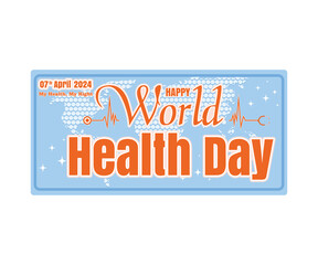 World health day with medical stethoscope. Promotional advertisement template design. flat vector modern illustration