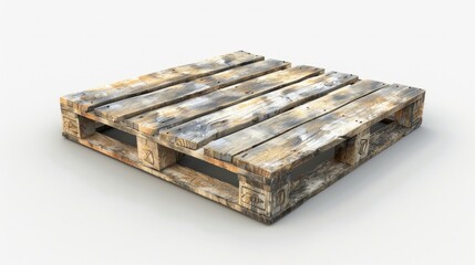 Euro wood pallet in white background