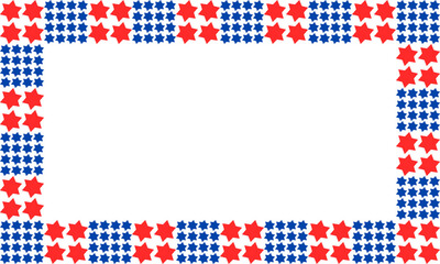 American flag border frame, nation color frame, red blue star frame 
