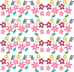 Cute minimal floral seamless pattern vector