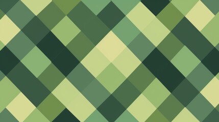 Vector illustration of a seamless pattern with green squares in a diamond shape.