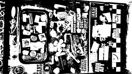 6-78. Black and white grunge graffiti texture background -Illustration.