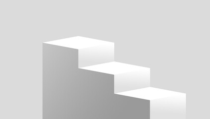 stairs block cube podium stage 3d Abstract minimal scene mockup products display, Stage showcase. Vector geometric form
